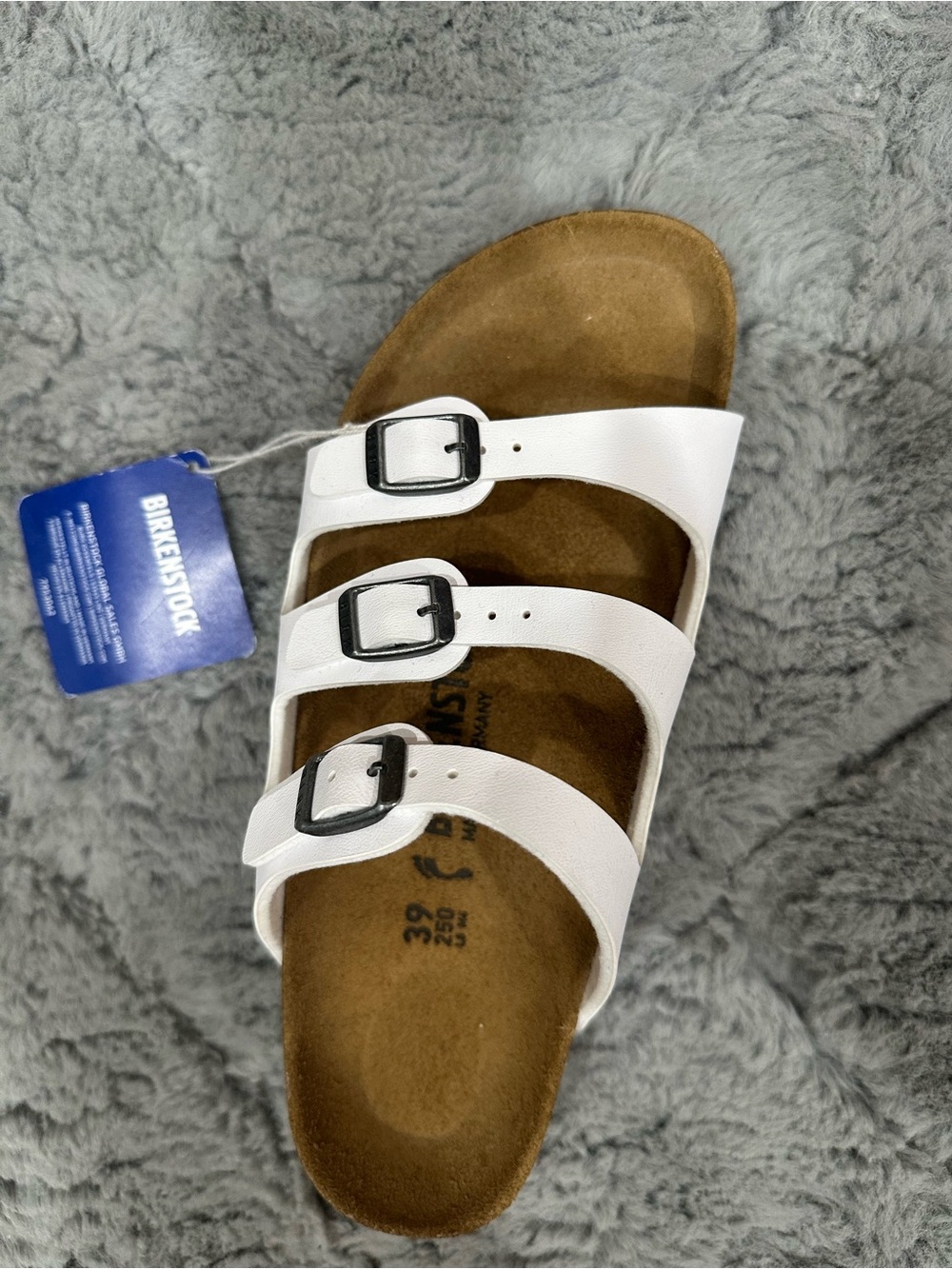 Birkenstock White Triple-Buckle Sandal size 8